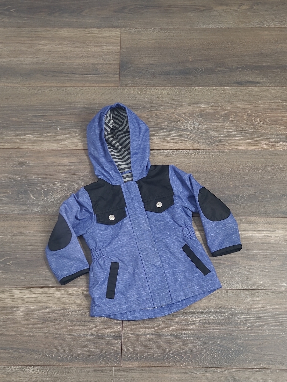 Colimaçon Baby Girl Purple Hooded Trench Spring Full Zipper Jacket Size 18months
